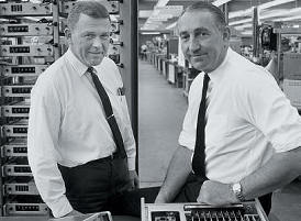 Bill and Dave in their prime - posing on a production line